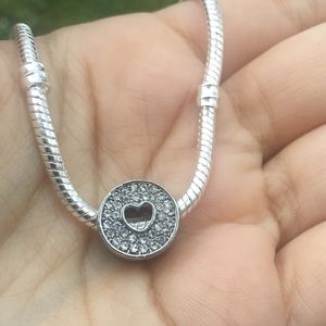 Pave crystal charm bead fits Pandora